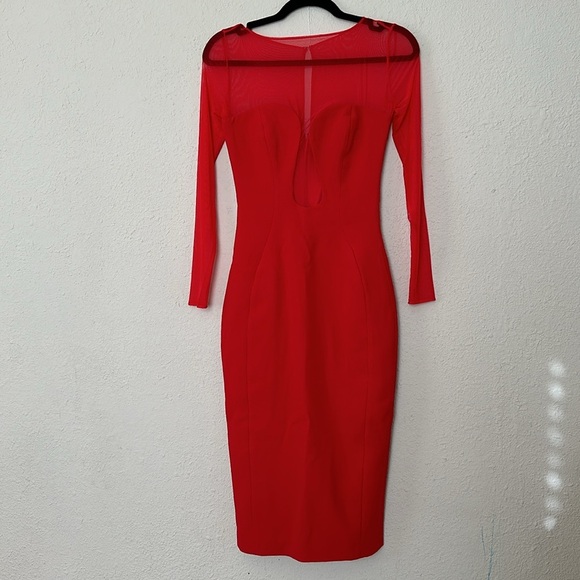 HOUSE OF CB 'Darcy' Scarlet Plunge Midi Dress NWOT size XS NWOT $269‎ - Picture 6 of 13